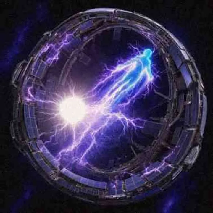 Lightning figure inside a Dyson sphere around a star